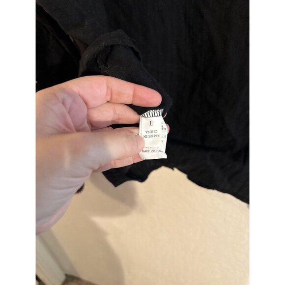 Y Black Cotton Goth Alt Wednesday Addams Style Victorian Lace Collared Blouse - Picture 11 of 12